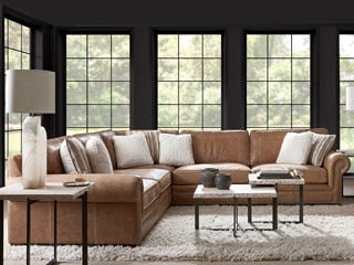 grandview custom leather sectional - bernhardt furniture