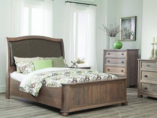 mavin kingsport leather headboard bed with low footboard