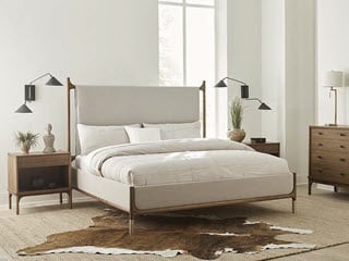 stickley 9911-k-f-wnt walnut grove upholstered bedroom set