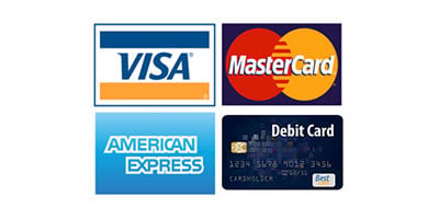 VISA Mastercard Amex Debit Card Payment Option