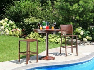 outdoor bistro and bar tables